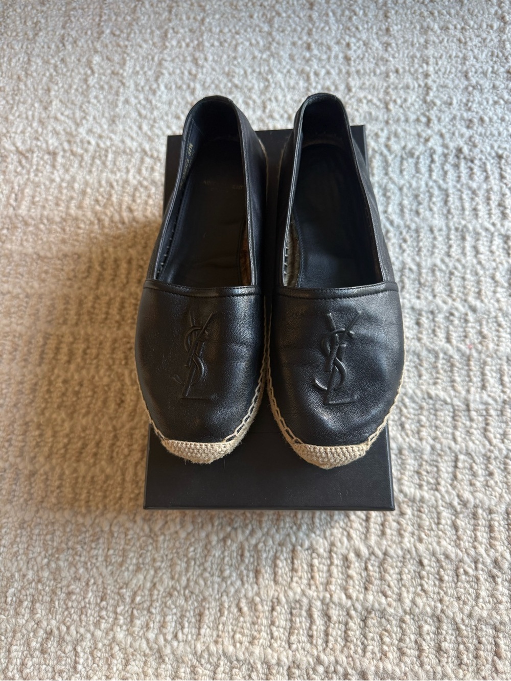 Saint Laurent YSL Leather Espadrille Flats